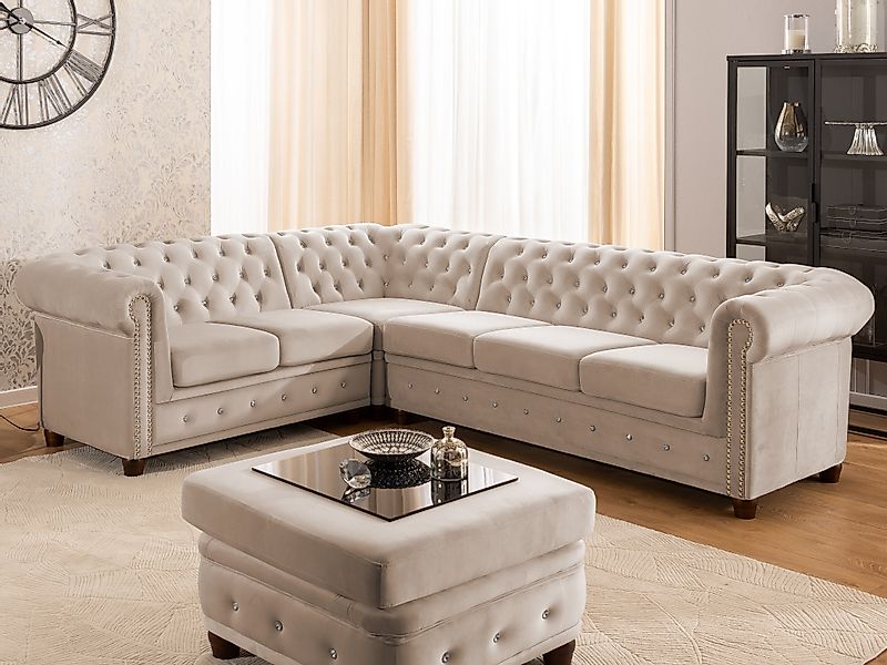 S-Style Möbel Ecksofa Chesterfield L-Form Cleo günstig online kaufen