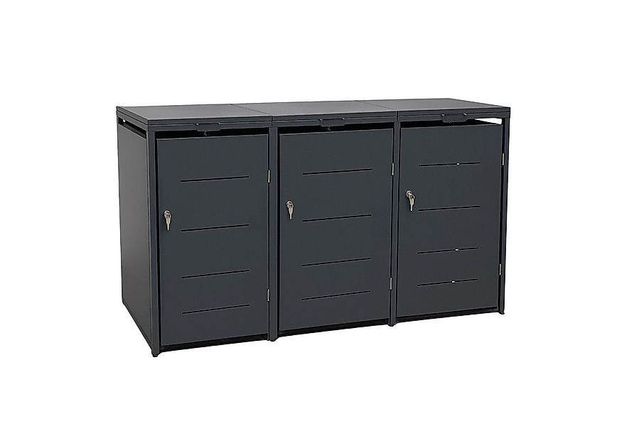 osoltus Gerätehaus Metall Mülltonnenbox 3er Mülltonnenverkleidung B.196cm H günstig online kaufen