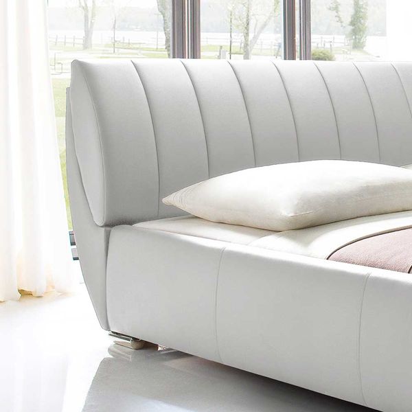 Polsterbett mit Lattenrost Weiß günstig online kaufen