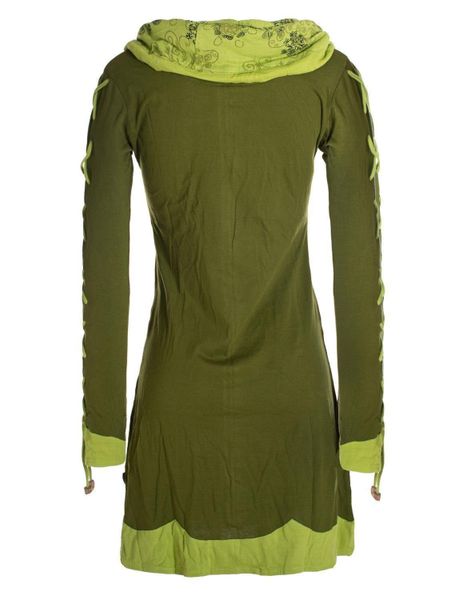 Vishes Jerseykleid Blumenkleid Langarm-Shirtkleid mit Schalkragen günstig online kaufen