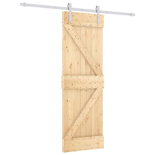 vidaXL Schiebetür mit Beschlag 70x210 cm Massivholz Kiefer 3203020 günstig online kaufen