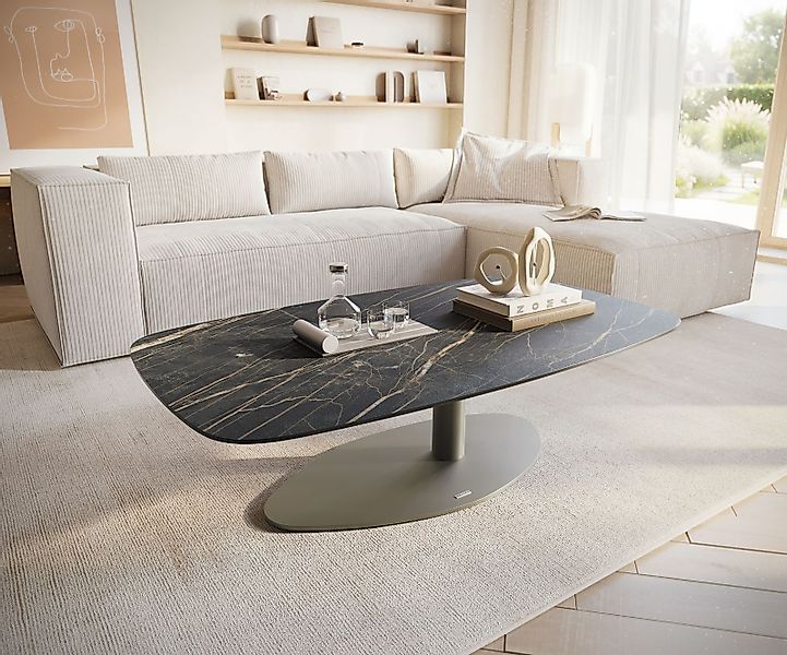 Couchtisch Edge Boot 120x70 cm Keramik Laminam® Noir Desir Braun Vibany Met günstig online kaufen