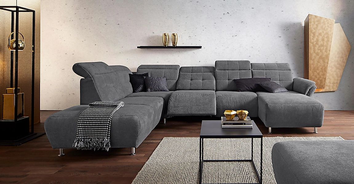 Home affaire Wohnlandschaft "Manhattan U-Form" 2 Sitze mit elektrischer Rel günstig online kaufen