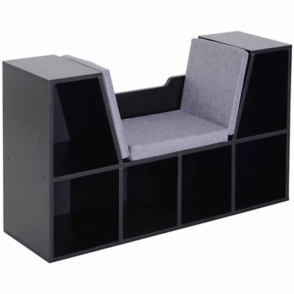 HOMCOM 2in1 Bücherregal mit Sitzbank schwarz/grau günstig online kaufen