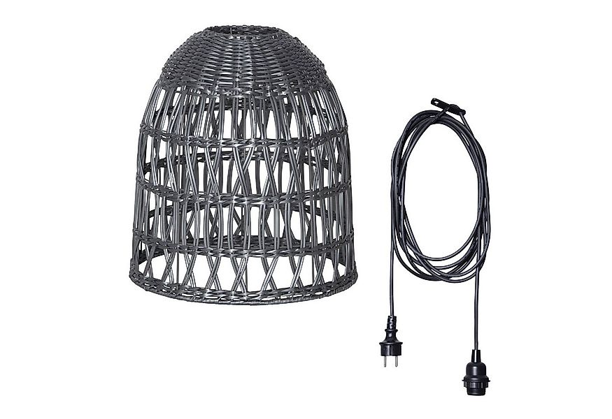 MARELIDA Hängeleuchte Lampenschirm BELL Rattanstil outdoor mit E27 Fassung günstig online kaufen