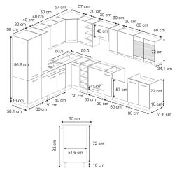 Vicco Winkelküche Fame-Line, Dunkelgrau/Anthrazit, 347 x günstig online kaufen