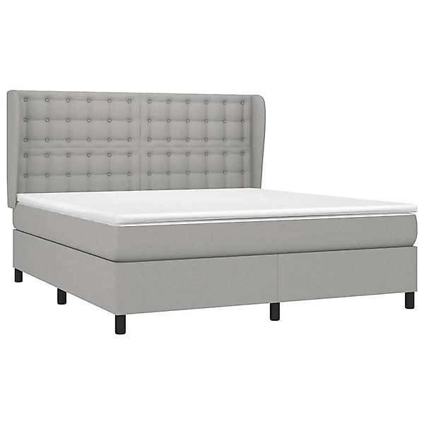 vidaXL Boxspringbett mit Matratze Hellgrau 160x200 cm Stoff 3128293 günstig online kaufen