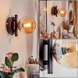 hofstein Wandleuchte Wandlampe aus Metall/Glas in günstig online kaufen