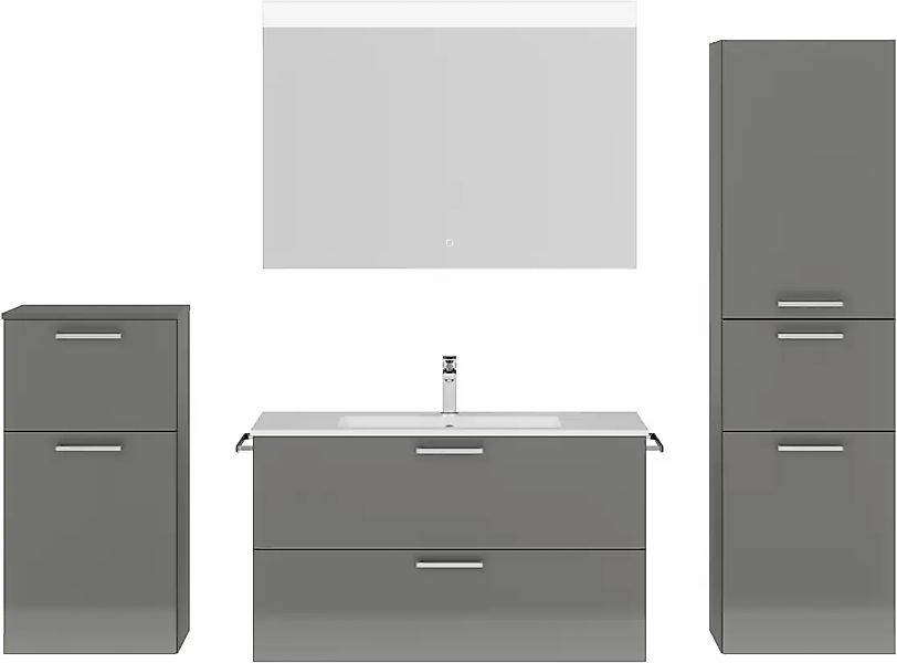 nobilia Badmöbel-Set "Tolvina" vormontiert, mit Soft-Close, 4 Stk. tlg. günstig online kaufen