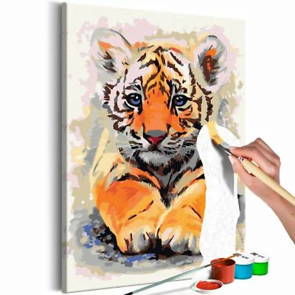 artgeist Malen nach Zahlen Tiger-Baby mehrfarbig Gr. 40 x 60 günstig online kaufen