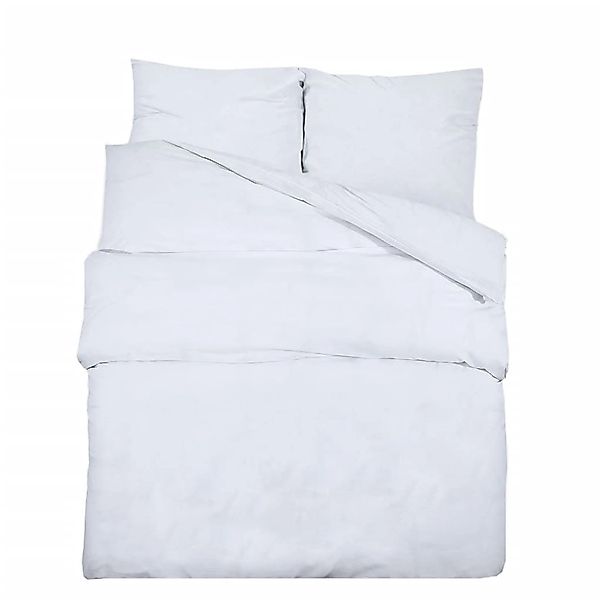 vidaXL Bettwäsche-Set Weiß 225x220 cm Baumwolle 136172 günstig online kaufen