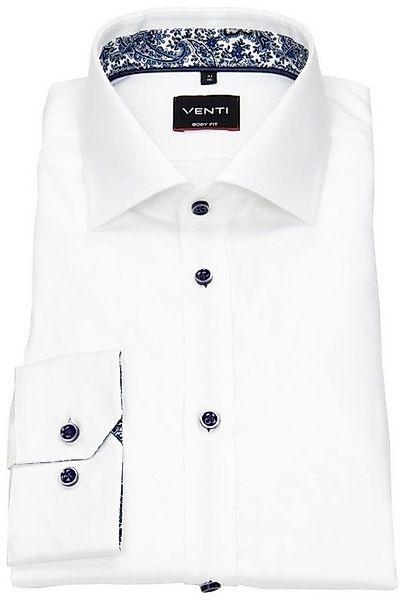VENTI Businesshemd Body Stretch stark tailliert Kentkragen Kontrastknöpfe günstig online kaufen