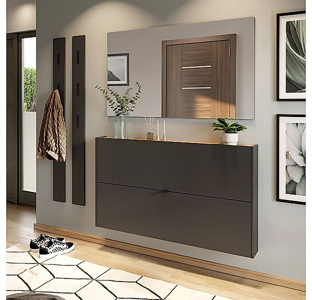 Lomadox Garderoben-Set ABERDEEN-01, (Spar-Set, 4-St), in grau mit Eiche, id günstig online kaufen