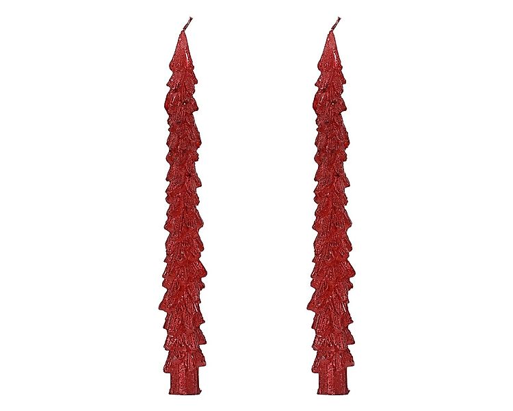 Kaemingk Spitzkerze, Spitzkerzen Paraffin 25cm Tannenbaum Form 2er Set Weih günstig online kaufen