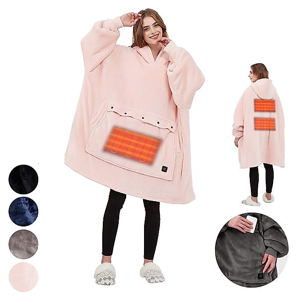 BTTO Fleeceponcho Tragbare Decke Flanell-Fleece Ärmeldecke günstig online kaufen