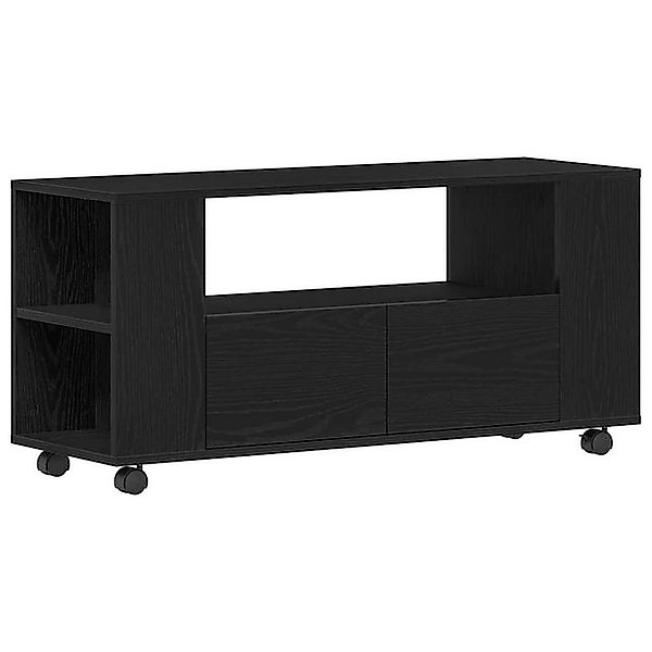 vidaXL TV-Schrank TV-Schrank mit Rollen Schwarz Eichen-Optik 102x34,5x43cm günstig online kaufen