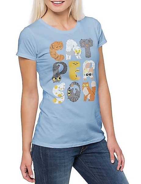 Urban Backwoods Print-Shirt Catperson Damen T-Shirt Katzen Kätzchen Kater K günstig online kaufen