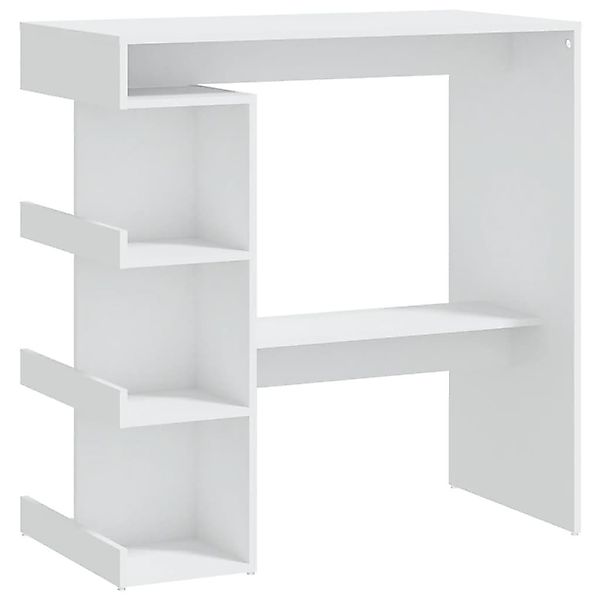 furnicato Bartisch mit Regal Weiß 100x50x101,5 günstig online kaufen
