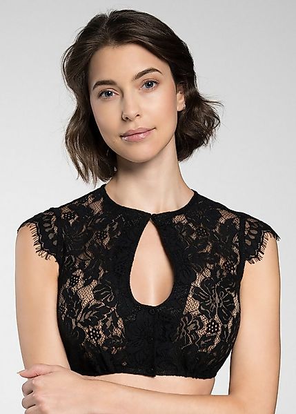 Spieth & Wensky Dirndlbluse Flammen Vendewaa (1-tlg) mit Allover-Spitze günstig online kaufen