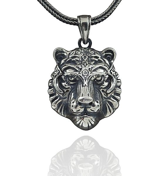 NAHLE Kette mit Anhänger Silber Tiger mit Silber Fuchsschwanz Kette 55cm 65 günstig online kaufen