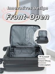 Super Solu Hartschalen-Trolley Erweiterbarer Hartschalenkoffer, Frontöffnun günstig online kaufen