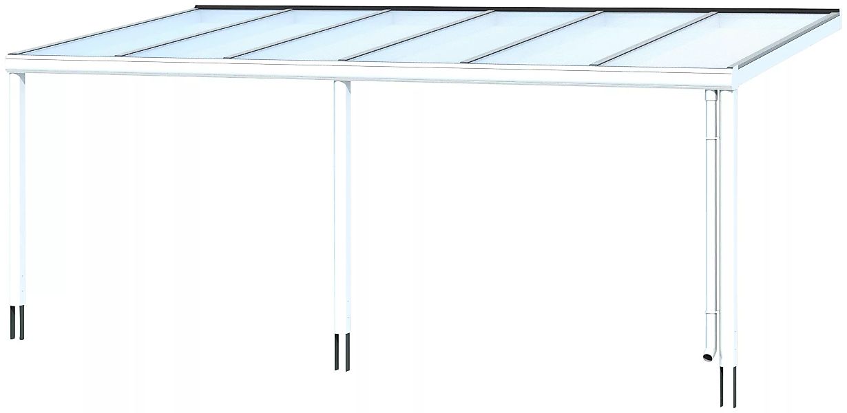 Terrassenüberdachung Garda 648 x 257 cm Aluminium Weiß günstig online kaufen