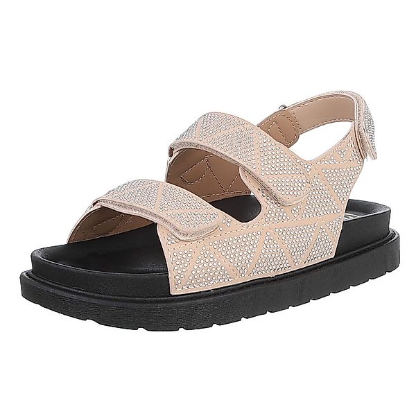 Ital-Design Stylische Damen Sandalen mit Klettverschluss günstig online kaufen