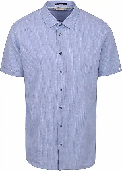 No Excess Short Sleeve Hemd Leinen Blau - Größe L günstig online kaufen