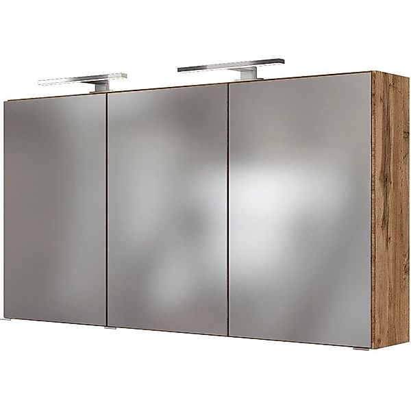 Held Möbel 3D-Spiegelschrank Bari 120 cm Wotaneiche günstig online kaufen