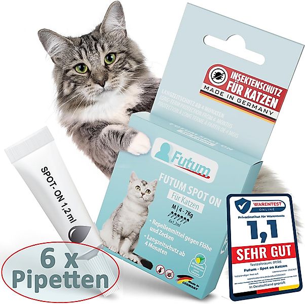 FUTUM Zeckenschutzmittel Spot on für Katzen, 7.2 ml, MADE IN GERMANY günstig online kaufen