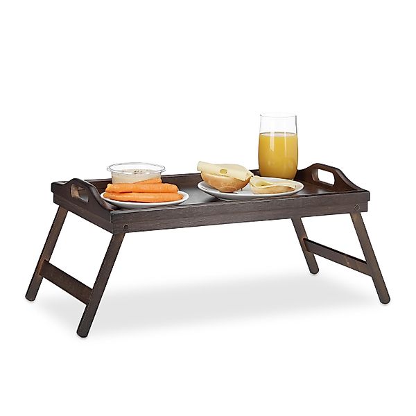 relaxdays Tabletttisch Klappbares Betttablett dunkelbraun günstig online kaufen