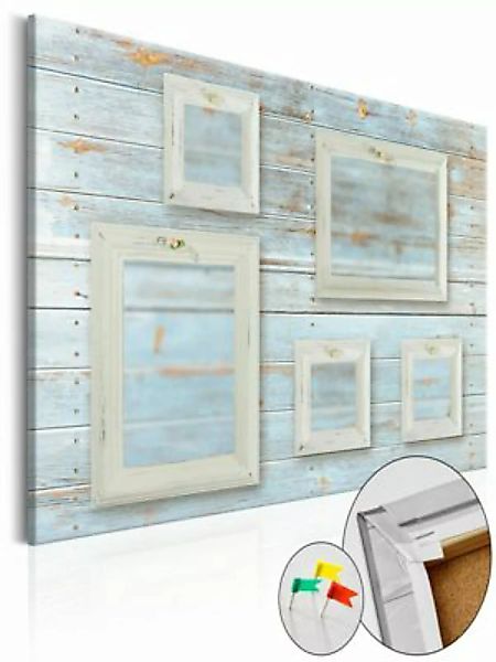 artgeist Pinnwand Bild Retro Gallery [Corkboard] creme/hellblau Gr. 90 x 60 günstig online kaufen