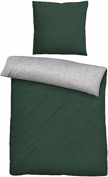 Biberna Wendebettwäsche »Hermal« 2 Stk. tlg. Flanell in Melangeoptik, Winte günstig online kaufen