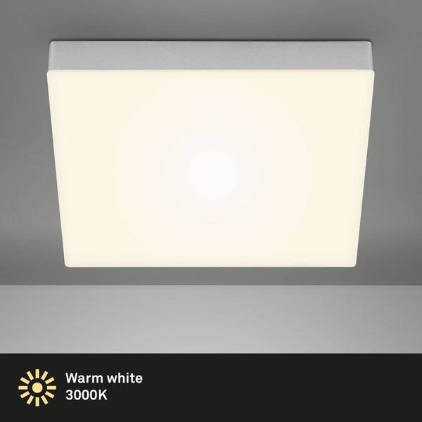 LED-Deckenlampe Flame, 3000K, 28,7x28,7cm, silber günstig online kaufen