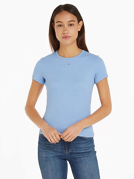 Tommy Jeans T-Shirt "Slim Essential Rib Shirt, Rippshirt Rundhalsshirt", in günstig online kaufen
