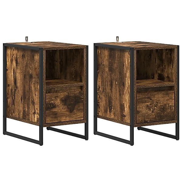 vidaXL Nachttisch 2 Stk Raucharbe 39,5 x 30 x 50 cm Holzwerkstoff 886659 günstig online kaufen