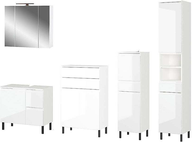 GERMANIA Badmöbel-Set »Scantic« 5 Stk. tlg. bestehend aus Kommode, Schrank, günstig online kaufen