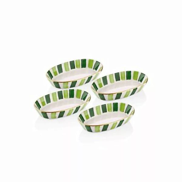 THE MIA Fez ovaler Servierteller 4-tlg. Set 10 x 17 x 4 cm grün günstig online kaufen