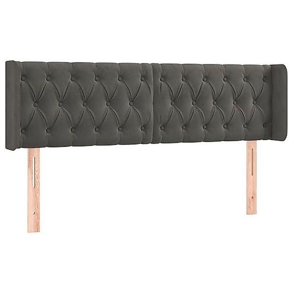 vidaXL Bett, Kopfteil mit Ohren Dunkelgrau 163x16x78/88 cm Samt günstig online kaufen