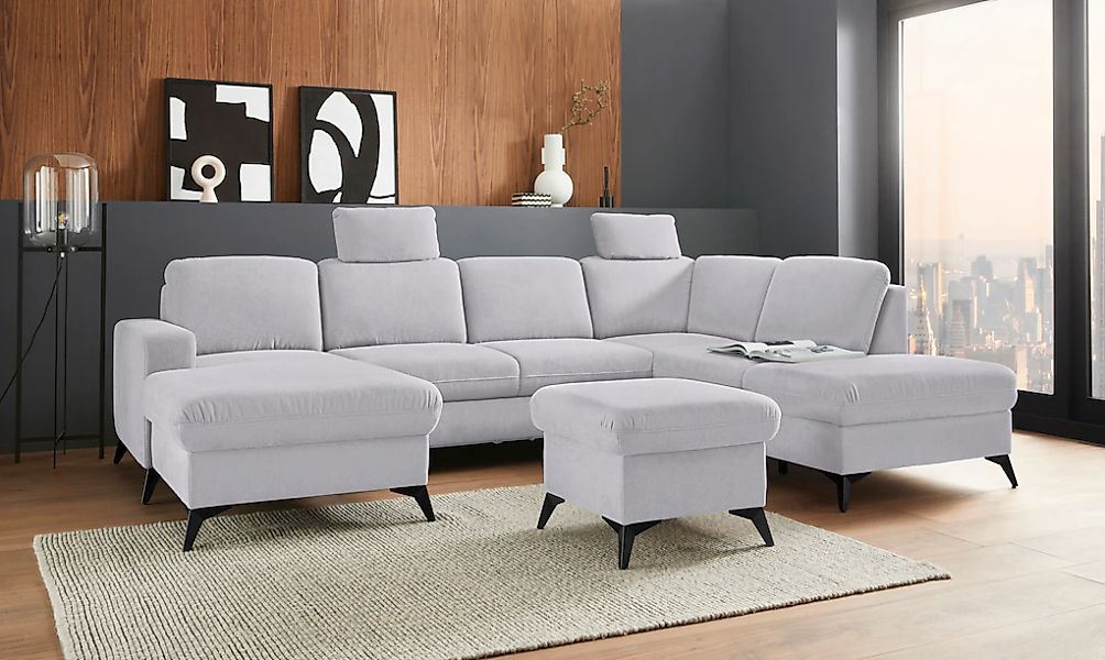 Home affaire Wohnlandschaft "Lolland U-Form" Wahlweise mit Bettfunktion und günstig online kaufen