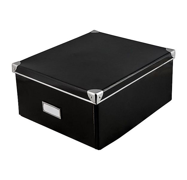 Idena Aufbewahrungsbox mit Deckel 36 x 28,2 x 17 cm schwarz günstig online kaufen