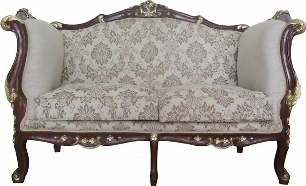 Casa Padrino 2-Sitzer Barock 2-er Sofa Creme / Braun / Gold Mod2 - Möbel An günstig online kaufen