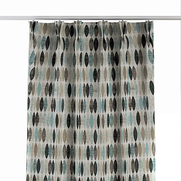 Vorhang mit flämischen 2-er Falten, blau-beige, Modern (141-91) günstig online kaufen