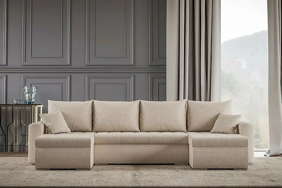 DB-Möbel Ecksofa "LIME" Eckcouch U-Form, Sofa, Couch, mit Schlaffunktion, B günstig online kaufen