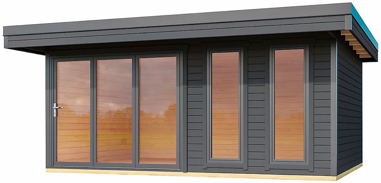 LASITA MAJA Gartenhaus "DOMEO 8 CARBONGRAU/ANTHRAZIT", (Set), Fundamentmass günstig online kaufen