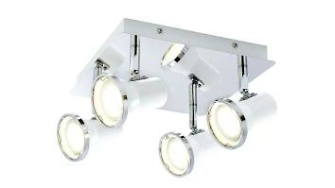 Weiße Deckenlampe Bad Metall GU10 Spot schwenkbar günstig online kaufen