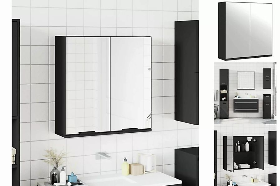 vidaXL Spiegelschrank Spiegelschrank Schwarz 64x20x67 cm Spanplatte günstig online kaufen