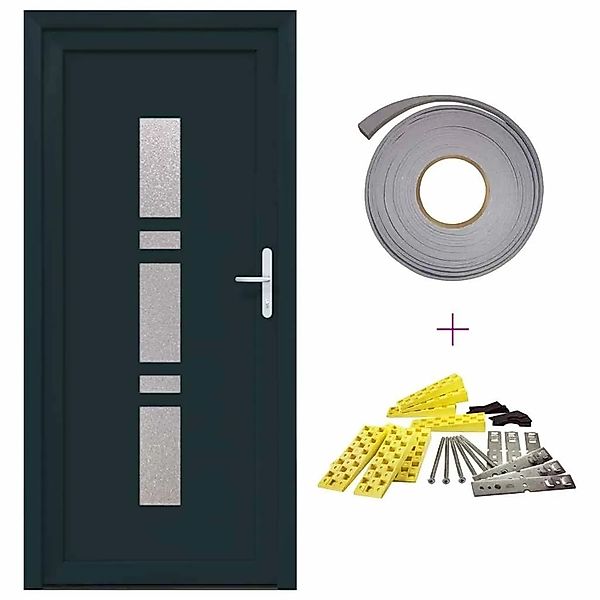 vidaXL Haustür Anthrazit PVC 3385822 günstig online kaufen