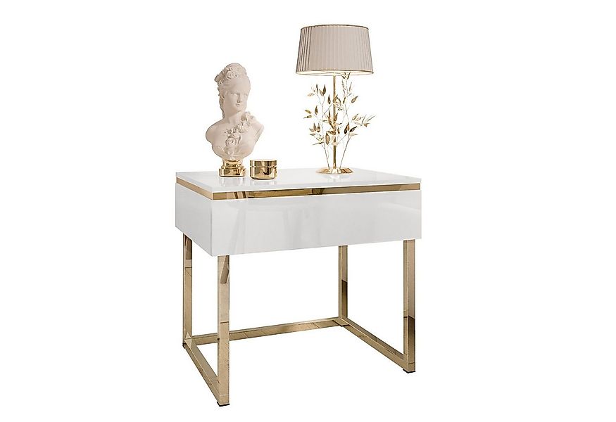 Lookway Nachttisch AURORA mit goldenem Gestell (x Nachttisch), Breite: 48 c günstig online kaufen