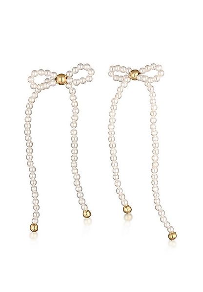 Elli Premium Perlenohrringe Schleife Muschelkernperlen 925 Silber, Schleife günstig online kaufen